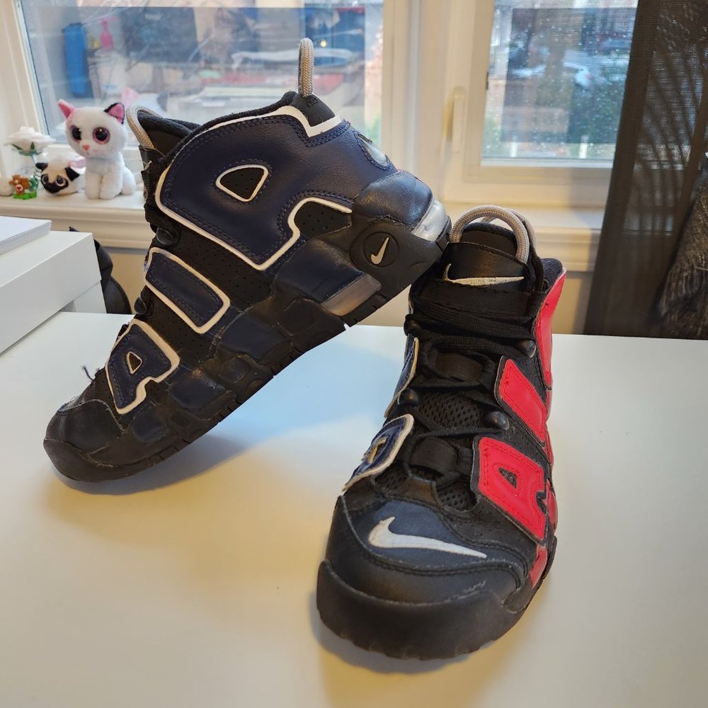 Nike More Uptempo "Split". Red/Blue colorway. Size 6.5Y.